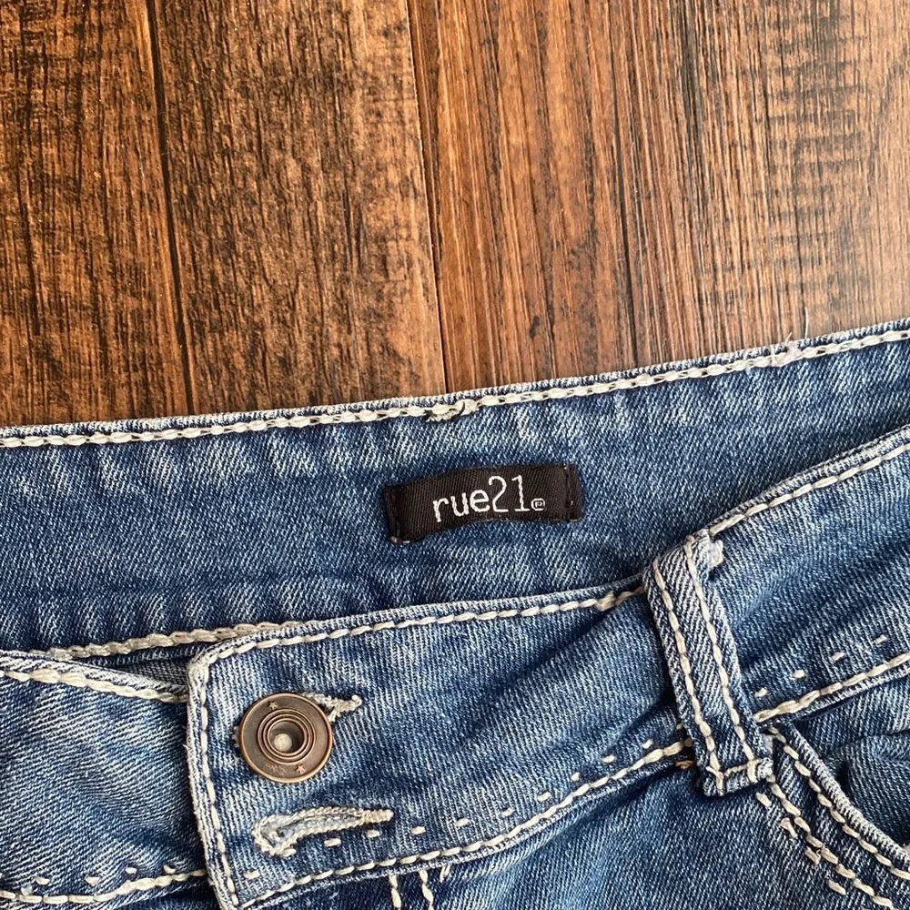 Bundle Rue21 Distressed Blue Jean Shorts with Lace Accents